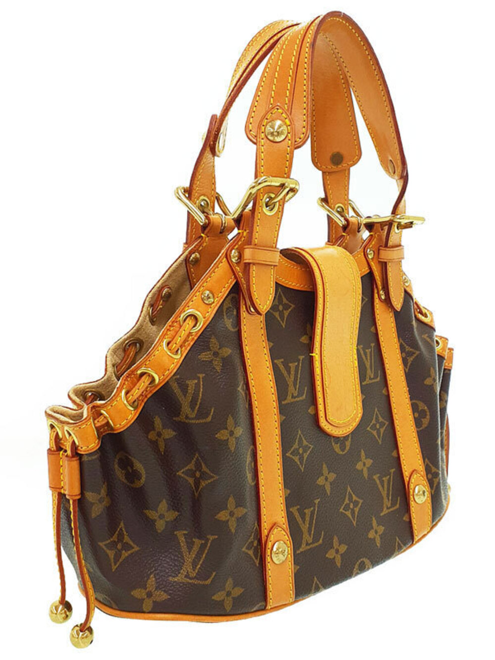 Louis Vuitton Theda Handbag Monogram Brown